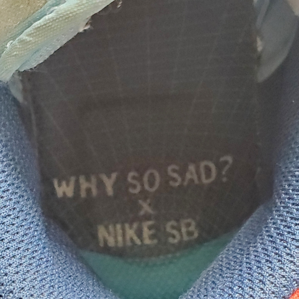 Nike SB Dunk Low Why So Sad Size 10 DX5549-400 Sneakers Shoes Blue NO BOX - Picture 9 of 12